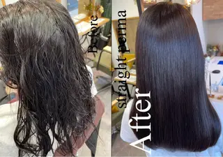 セミロング パーマ charm《銀座》 ヘアセット/縮毛矯正のヘアスタイル