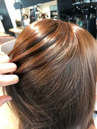 セミロング カラー ヘアアレンジ 【柔らか透明感✨/ 似合せ前髪】大石葉月のヘアスタイル