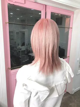 セミロング 🩶 ピンクカラー/ ブロンド🩶くるみのヘアスタイル