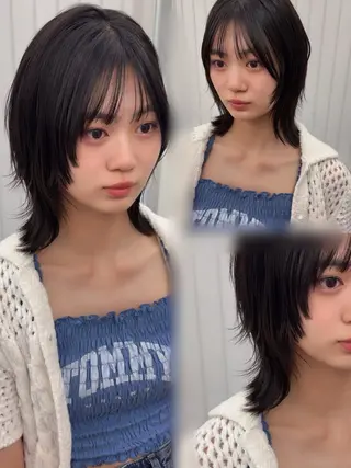 ミディアム ダブルカラー 🌙ｃｈｉｎａｒｉのヘアスタイル