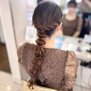 ロング ヘアアレンジ 韓国レイヤー 暖色カラー/さくらのヘアスタイル