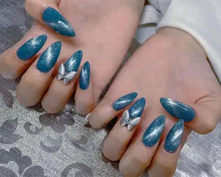 ネイル I-nailロング /ワンホン/キラキラのネイルデザイン