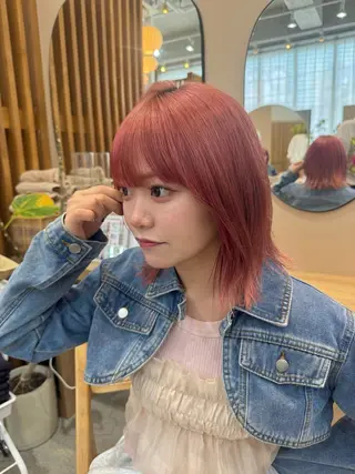 セミロング カラー 🫧髪質改善/Wカラ ー 暖色 🌸桜🌸のヘアスタイル