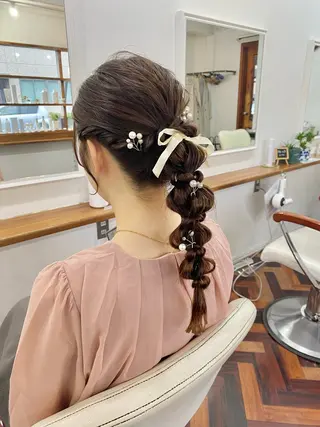 ロング ヘアアレンジ Kazaoka Saraのヘアスタイル