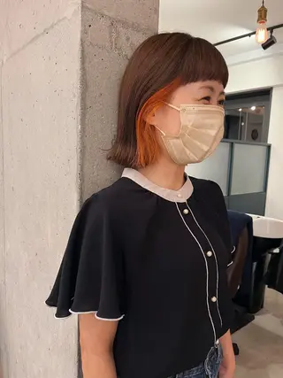 セミロング カラー 暖色/パーマ 🌼クニトウメイのヘアスタイル