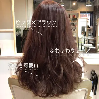 ミディアム カラー パーマ RUKA 美容院×ネイリストのヘアスタイル