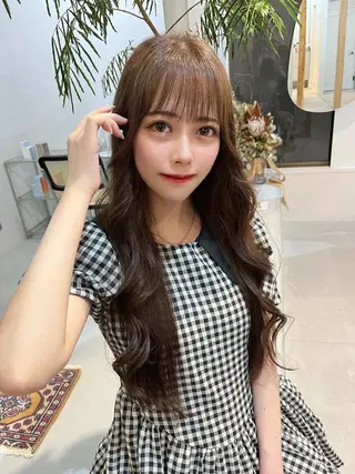 ロング カラー ブリーチなしカラー ダブルカラーエクステのヘアスタイル