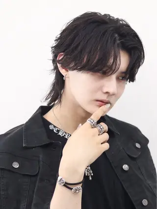 セミロング カラー パーマ ヘアアレンジ メンズ メンズ特化❤️‍🔥 RIKU❤️‍🔥のヘアスタイル