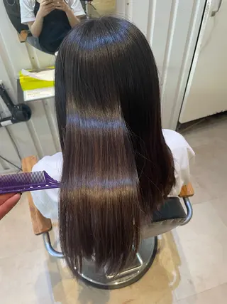 ロング カラー サラツヤ縮毛 矯正✨meguのヘアスタイル