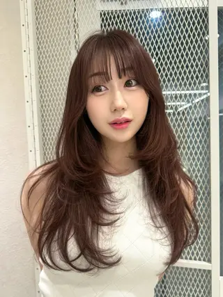 ロング カラー ブリなしWカラー✨️ 髪質改善【タケル】のヘアスタイル