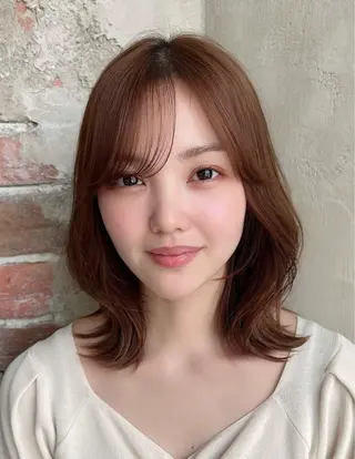 ミディアム 🧡くびれヘア/前髪 顔周り🧡久原結衣のヘアスタイル