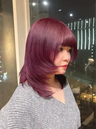 ミディアム カラー 💕ハイトーン艶 カラー💕ゆぅーなのヘアスタイル