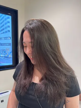 ロング カラー カーリーパーマ/ 透明ｶﾗｰ/MIKUのヘアスタイル