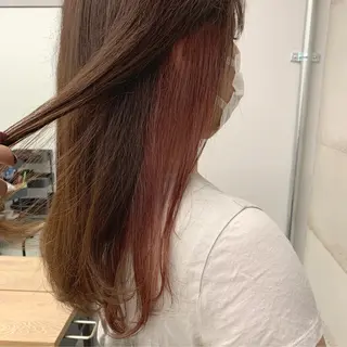 ミディアム カラー 透明感/オリーブ/ グレージュ/YUKAのヘアスタイル