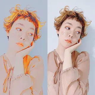 ショート カラー パーマ 藤森 希美のヘアスタイル