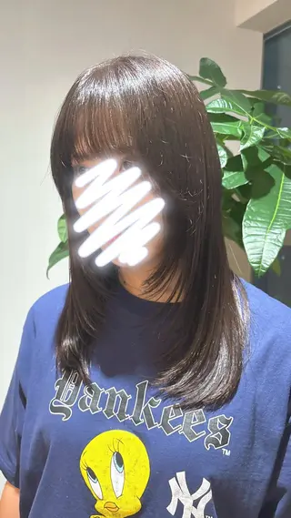 ミディアム カラー 檜山 知可子のヘアスタイル