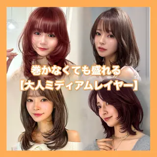 ミディアム 🤍aimi🤍 ウルフ/韓国ヘアのヘアスタイル