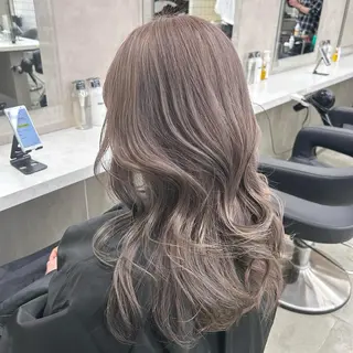 ロング カラー パーマ ヘアアレンジ メンズ キッズ ブリーチなしカラー/ ブラウン/レイヤーのヘアスタイル