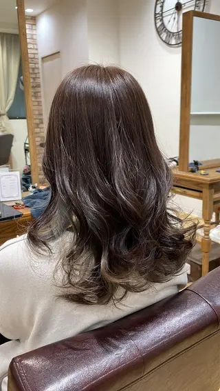 セミロング YASUHIRO グレージュ/メンズのヘアスタイル