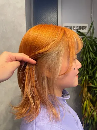 ミディアム カラー 前田 桃花のヘアスタイル