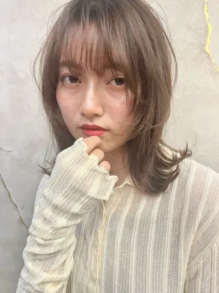 ミディアム カラー パーマ ヘアアレンジ ボブ｜韓国｜美髪矯正 ｜amika🌙のヘアスタイル