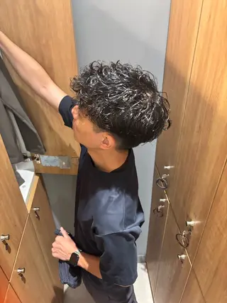 ミディアム カラー パーマ メンズ 加藤 愛実のヘアスタイル