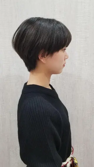 ショート カラー 顔周りレイヤーカット 髪質改善代表西村功平のヘアスタイル