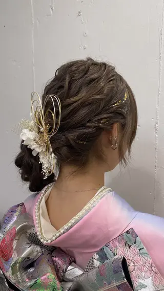 ロング カラー ヘアアレンジ 🍒ᩚ名駅/艶髪 縮毛矯正/あゆ🍒ᩚのヘアスタイル