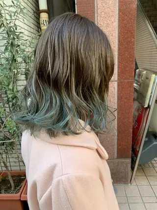 ミディアム カラー 🫧透明感カラー/ ボブ/小笠原汐海🪽のヘアスタイル