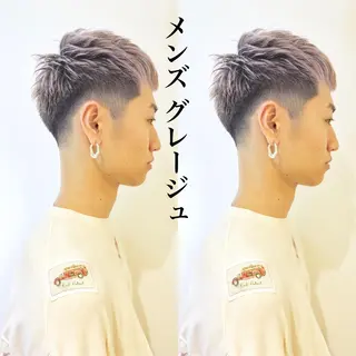 ショート カラー パーマ メンズ Memories水天宮前所属・花渕 俊彦のヘアスタイル