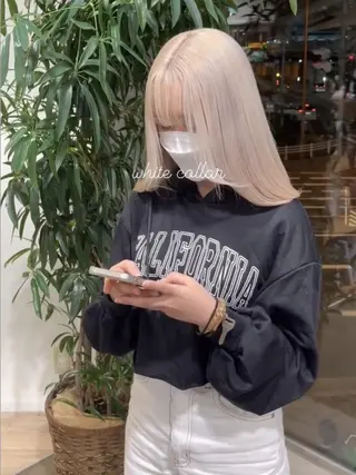 セミロング カラー ヘアアレンジ キッズ メンズ パーマ カラー特化サロン Eir心斎橋のヘアスタイル