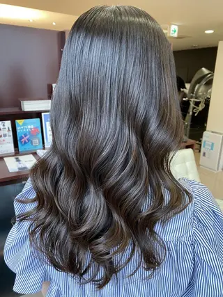 セミロング カラー 杉崎 秀弥のヘアスタイル