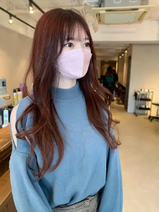 ロング カラー 透明感/オリーブ/ グレージュ/YUKAのヘアスタイル