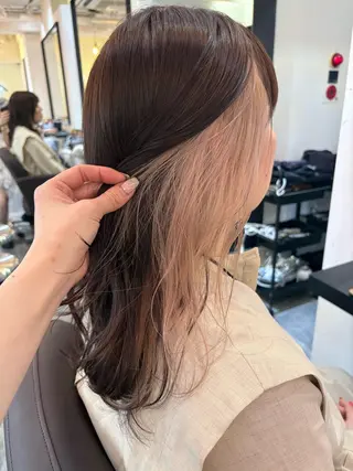 セミロング カラー 艶ピンク*ヘアセット 🌙shioriのヘアスタイル