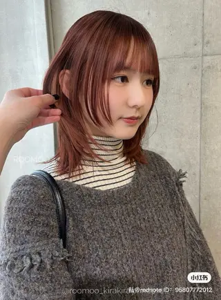 ミディアム 無料カット/ハイ トーンカラー/きらのヘアスタイル