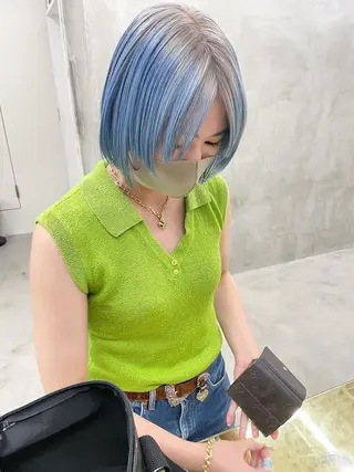 ショート カラー スパイラルパーマ 🌐hina⭐️のヘアスタイル