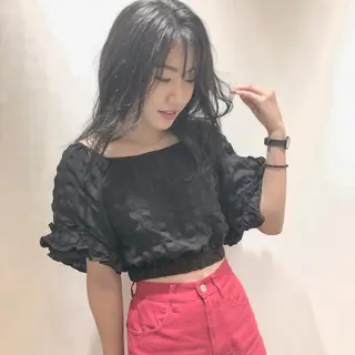 ロング カラー 江原 彩華のヘアスタイル