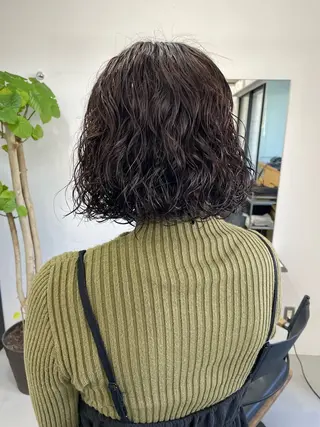 ミディアム パーマ カットモデル/ ハイトーン/ゆうあのヘアスタイル