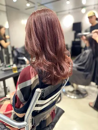 ロング カラー パーマ ヘアアレンジ 透明感/オリーブ/ グレージュ/YUKAのヘアスタイル