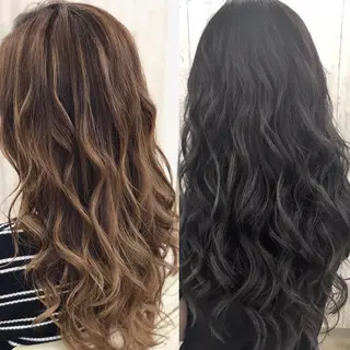 ロング カラー 前髪カット無料🎉 髪質改善✨影山湧市のヘアスタイル