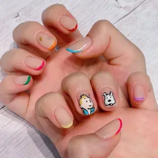 ネイル RAFFINE 月🦋🩵のネイルデザイン