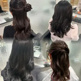 ヘアアレンジ Yuzu️🫧/艶 ハイトーン/韓国ヘアのヘアスタイル