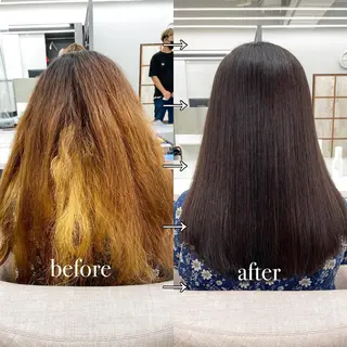 ロング 京都レイヤーカット/ 縮毛矯正/羽柴りくのヘアスタイル