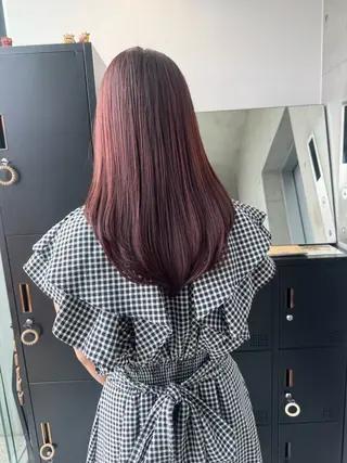 ロング カラー パーマ ヘアアレンジ 透明感/オリーブ/ グレージュ/YUKAのヘアスタイル