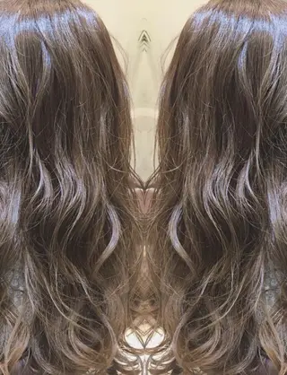 ロング カラー パーマ ヘアアレンジ Device ディバイスのヘアスタイル