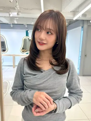 ミディアム 顔周り🇰🇷韓国 レイヤー/いづみ💞のヘアスタイル