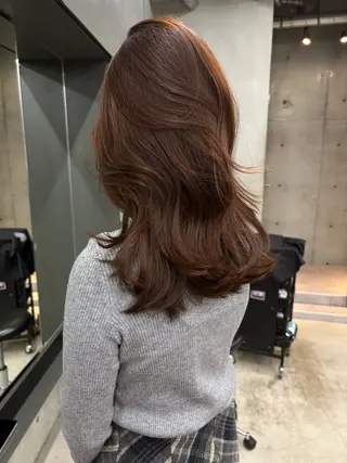 ミディアム カラー レイヤー/柔色 カラー/SAkiのヘアスタイル