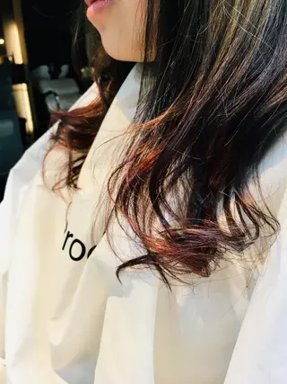 ミディアム カラー 白髪ぼかしハイライト 柳川拓哉のヘアスタイル