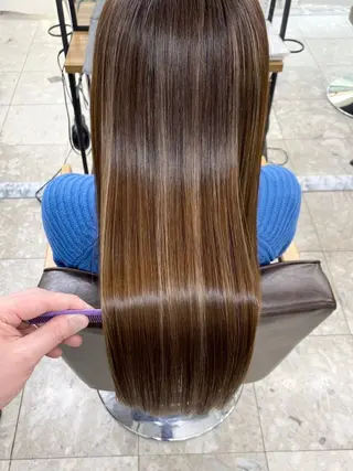 ロング ハイライト&曲がる 縮毛矯正特化 玉置のヘアスタイル