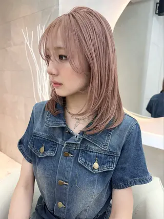 ミディアム カラー 🦋高瀬寛菜🦋 韓国/ブリーチのヘアスタイル